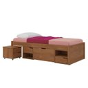 Ver imagem 3 de Cama Solteiro com 3 Gavetas e 1 Mesa de Cabeceira Charme Marrom/Amendoa