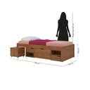 Ver imagem 4 de Cama Solteiro com 3 Gavetas e 1 Mesa de Cabeceira Charme Marrom/Amendoa