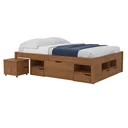 Ver imagem 7 de Cama Casal Multifuncional Madeira Maciça 6 Gavetas Charme Marrom/Amendoa