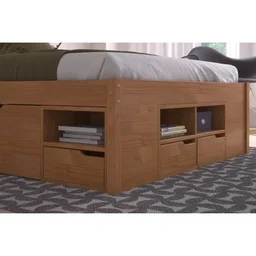 Cama Casal Multifuncional Madeira Maciça 6 Gavetas Charme - 9