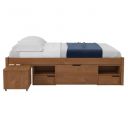 Ver mais imagens de Cama Casal Multifuncional Madeira Maciça 6 Gavetas Charme Marrom/Amendoa