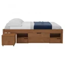 Ver mais imagens de Cama Casal Multifuncional Madeira Maciça 6 Gavetas Charme Marrom/Amendoa