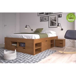 Cama Casal Multifuncional Madeira Maciça 6 Gavetas Charme - 13