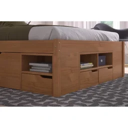 Cama Casal Multifuncional Madeira Maciça 6 Gavetas Charme - 6