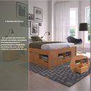 Ver imagem 3 de Cama Queen Multifuncional Madeira Maciça 6 Gavetas Charme Inter Marrom/Amendoa