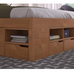 Cama Queen Multifuncional Madeira Maciça 6 Gavetas Charme Inter - 6