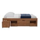 Ver mais imagens de Cama Queen Multifuncional Madeira Maciça 6 Gavetas Charme Inter Marrom/Amendoa