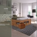 Ver imagem 6 de Cama Queen Multifuncional Madeira Maciça 6 Gavetas Charme Inter Marrom/Amendoa