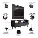 Ver imagem 3 de Painel para Tv 50 Pol Senna e Rack Bancada 136cm Versa M24 Preto - Mpozenato