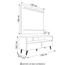 Ver imagem 4 de Painel para Tv 50 Pol Senna e Rack Bancada 136cm Versa M24 Preto - Mpozenato