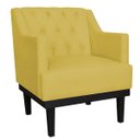 Ver imagem 1 de Poltrona Decorativa Clássica Com Base Madeira Suede Amarelo - DS Estofados