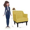 Ver imagem 4 de Poltrona Decorativa Clássica Com Base Madeira Suede Amarelo - DS Estofados