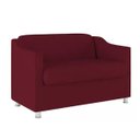 Ver imagem 3 de Namoradeira Bia Decorativa Reforçada Recepção Clinica Salão Sala de Estar Suede Marsala