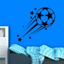 Ver imagem 1 de Adesivo de Parede Bola de Futebol com Estrelas-Grande 58x108cm