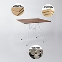 Ver imagem 5 de Mesa De Jantar Amêndoa 90Cm Quadrada Com 4 Cadeiras Pretas Base Ferro Branco Cor: Preto
