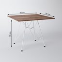 Ver imagem 3 de Mesa De Jantar Amêndoa 90Cm Quadrada Com 4 Cadeiras Pretas Base Ferro Branco Cor: Preto