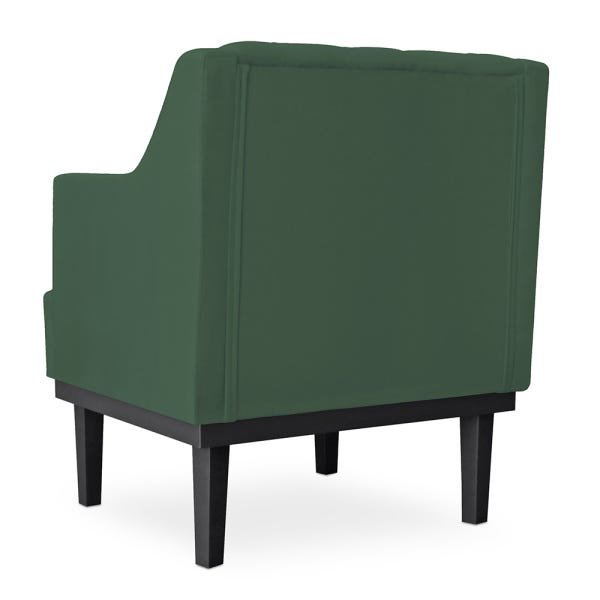 Poltrona Decorativa Clássica Com Base Madeira Suede Verde - DS Estofados - 2