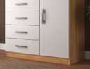 Ver imagem 4 de Cômoda 5 Gavetas 1 Porta Armazenamento Compacta Multiuso Moderna Quarto Cor Cinamomo Branco