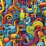 Papel de Parede 3d Arte Pintura Gamer Abstrata Grafite Decorativo Varias Cores Vivas Lavavel 18m - 9