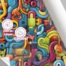 Papel de Parede 3d Arte Pintura Gamer Abstrata Grafite Decorativo Varias Cores Vivas Lavavel 18m - 3