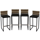Ver imagem 1 de Kit 4 Banquetas Quadrada Junco Cappuccino para Balcão Ilha Cozinha Área Gourmet Bancada Piscina Bar