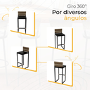 Ver imagem 5 de Kit 4 Banquetas Quadrada Junco Cappuccino para Balcão Ilha Cozinha Área Gourmet Bancada Piscina Bar