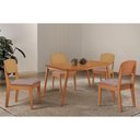 Ver imagem 4 de Conjunto: Mesa de Cozinha Havana Tampo Curvo 120cm+4 Cadeiras Havana Naturale - Linho Capuccino -