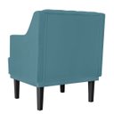 Ver imagem 4 de Kit 2 Poltronas Decorativas Clássica Pés Trapézio Suede Azul Turquesa - Ds Estofados
