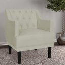 Ver imagem 3 de Kit 2 Poltronas Decorativas Clássica Pés Trapézio Suede Bege - Ds Estofados