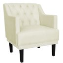 Ver imagem 2 de Kit 2 Poltronas Decorativas Clássica Pés Trapézio Suede Bege - Ds Estofados