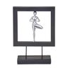 Escultura Decorativa em Resina Prata Mulher Yoga Posição Árvore - 1
