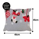 Ver imagem 6 de Jogo 4 Capas de Almofada Natalina Cinza Claro Brilho Bordado Felpudo Premium 45x45cm - Magizi