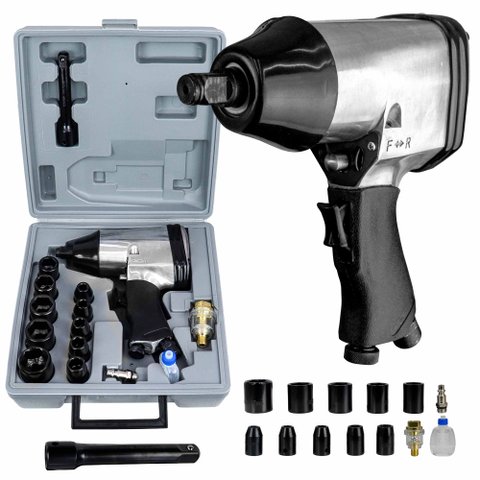 Kit Chave Impacto Pneumática 1/2 32kgfm 17 Acessórios Rocking Dog Tch32