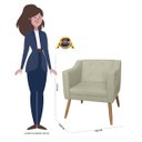 Ver imagem 4 de Poltrona Decorativa Lavinia Pés Palito Suede Bege - DS Estofados