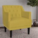 Ver imagem 3 de Kit 2 Poltronas Decorativas Clássica Pés Trapézio Suede Amarelo - Ds Estofados