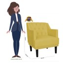 Ver imagem 5 de Kit 2 Poltronas Decorativas Clássica Pés Trapézio Suede Amarelo - Ds Estofados