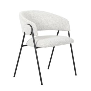 Cadeira Toulouse Base Preta - Cinza Bouclé