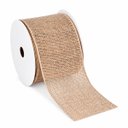 Ver imagem 1 de Fita Decorativa Aramada Bege Estilo Linho 6,3cm x 9,14m para Laços e Artesanato