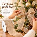 Ver imagem 5 de Fita Decorativa Aramada Bege Estilo Linho 6,3cm x 9,14m para Laços e Artesanato