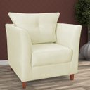 Ver imagem 2 de Poltrona Decorativa Isis Pés de Madeira Suede Bege - DS Estofados