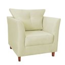 Ver imagem 1 de Poltrona Decorativa Isis Pés de Madeira Suede Bege - DS Estofados