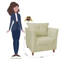 Ver imagem 4 de Poltrona Decorativa Isis Pés de Madeira Suede Bege - DS Estofados