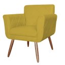 Ver imagem 2 de Kit 2 Poltronas Decorativas Isabela Em Tressê Pés Palito Suede Amarelo - Ds Estofados