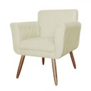 Ver imagem 2 de Kit 2 Poltronas Decorativas Isabela Em Tressê Pés Palito Suede Bege - Ds Estofados