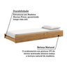 Cama Auxiliar Solteiro com Rodízios 100% Madeira Maciça La Paz Espresso Móveis - 5