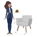 Ver imagem 5 de Kit 2 Poltronas Decorativas Isabela Em Tressê Pés Palito Suede Branco - Ds Estofados