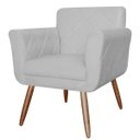 Ver imagem 2 de Kit 2 Poltronas Decorativas Isabela Em Tressê Pés Palito Suede Branco - Ds Estofados