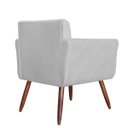 Ver imagem 3 de Kit 2 Poltronas Decorativas Isabela Em Tressê Pés Palito Suede Branco - Ds Estofados