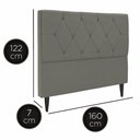 Ver imagem 3 de Cabeceira para Cama Queen Julia Sued Taupe Cappucino Idf Decor