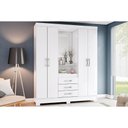 Ver imagem 1 de Guarda Roupa 4 Portas e 3 Gavetas C/ Espelho e Pés Briz B24 Branco - Henn